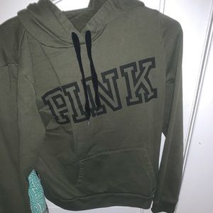 Army green Pink hoodie
